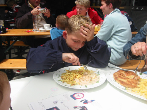 Mittagspause Sp&auml;tzle mit Rahmso&szlig;e